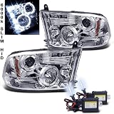6000k Slim Xenon HID Kit+ 09-11 Dodge Ram Halo DRL LED Projector Head Lights Lamp by AUTOVISIONPRO