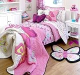 Freckles Hand Crafted Butterfly Shaped Kids Girl's Room Soft Cotton Rug. 30