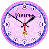 NFL Minnesota Vikings Round Clock "Pink Background"