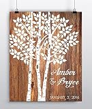 Wedding Tree Print - Wedding Guest Book Alternative - Personalized Art Poster - Wedding Decor Paper
