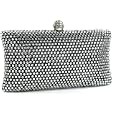 Black Diamante Encrusted Clutch Evening Wedding Bag Purse'