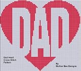 Dad Heart Cross Stitch Pattern