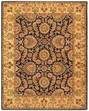 Masterpiece Handmade Wool and Silk Rug Navy Ivory 5 x 8 Area Rug Masterpiece Handmade Wool and Silk Rug Navy Ivory 5 x 8 Area Rug