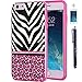 True Color Case Compatible with iPhone 6s Plus Case, Leopard & Lace on Zebra Slim Hybrid Hard Back + Soft TPU Bumper Protective Durable [True Protect Series] - Hot Pink