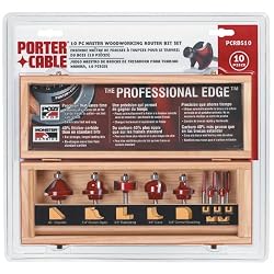 Porter-Cable PCRBS10 10 Piece Master Woodworking Router Bit Set