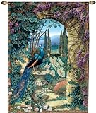 The Peacock's Garden Wall Tapestry: Large