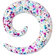5/8" Acrylic Rainbow Bubblegum Spatter Spiral Taper