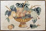 Golden Fruit Basket Marble Mosaic