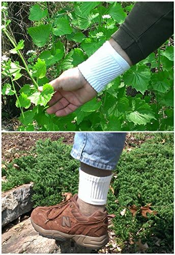 TickGuard 1 Pair for use as Leg gaiters or Sleeve Cuffs (4 Inch - White)