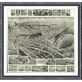Historic Everett, Pennsylvania, c. 1905, Town View Map (M) (WS)