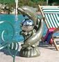 Dolphin Duo Sculptural Gazing Globe