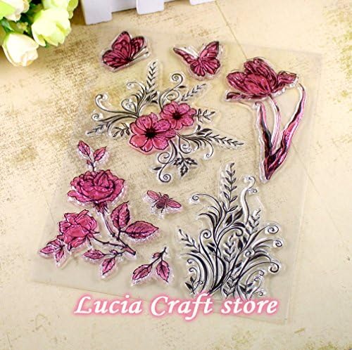 14*17.5cm Butterfly Design Clear Silicone Rubber Stamp