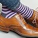 Sock Habit Mens Colorful Patterned Dress Socks Polka Dot Striped 2 Pair Purple Grey
