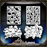 Mini Skull Background 1 AirSick Airbrush Stencil Template