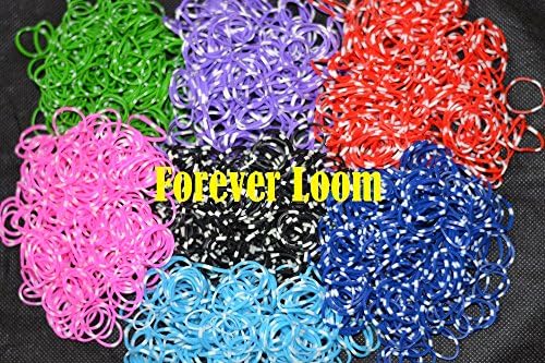Forever Loom 4200 Mixed Polka Dots refill pack with 168 S Clips (600 Rubber Bands of 7 different colors compatible with any Loom kit especially the Rainbow Loom)