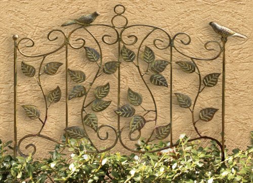 Decorative Bird Metal Fence Border and Trellis (set of 2)