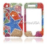 iPhone 3G Genuine Swarovski Crystal (7ss) Multi Color Star Design Faceplate Cover Case