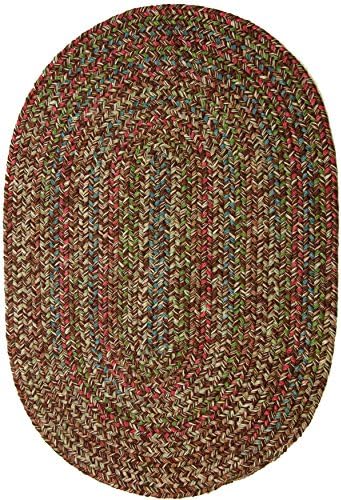 Sonya Indoor/Outdoor Oval Reversible Braided Rug, 5 by 8-Feet, Brown Multicolor