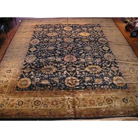 Handmade Indian Sultanabad Rug 12'2x15' by Oscar Isberian Rugs