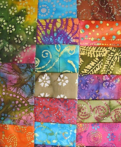 17 Fat Quarters Quilter's Batik #1 from Marshall Dry Goods 100% Cotton Quilt Fabric
