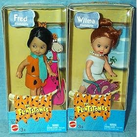 Barbie Kelly Fred and Wilma Flintstones 4 Dolls by