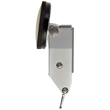 Starrett 811-MCZ Dial Test Indicator with Attachments, Swivel Head, Yellow Dial, 0-40-0 Reading, 0-0.8mm Range, 0.01mm Graduation, +/-0.01mm Accuracy