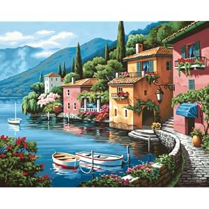 Dimensions-PaintWorks-Paint-By-Number-Lakeside-Village