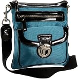 SR SQUARED by Sondra Roberts Twill Seeker Mini Nylon Messenger,Turquoise,one size