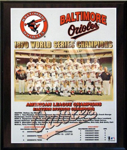 1970 Baltimore Orioles World Series Champions Team 13x16 Plaque