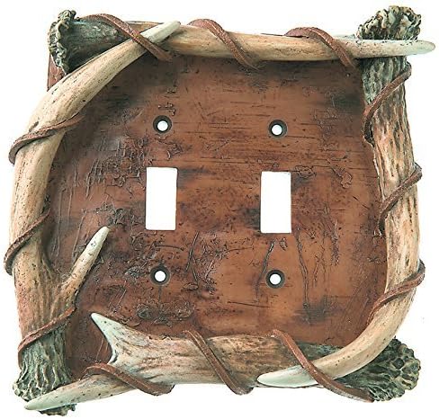 Big Sky Carvers 30170289 Bark Antler Double Switch Plate by Big Sky Carvers