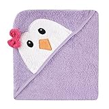 Luvable Friends Animal Face Hooded Towel, Purple Penguin by BabyVision [並行輸入品]