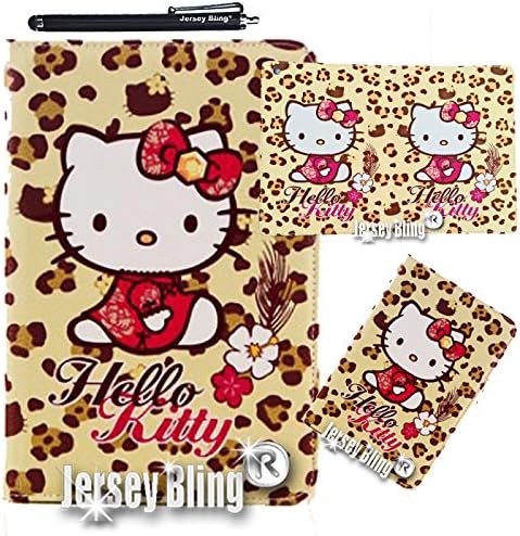 LEOPARD Kitty iPad Air (or iPad 5) Faux Leather Case with FREE Jersey Bling® Stylus