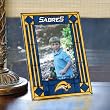 BUFFALO SABRES Team Logo 6.5" X 9" Art GLASS PICTURE FRAME (Fits 4" x 6" Photo)