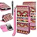E LV Stylish Design Deluxe PU Leather Wallet / Purse Flip Folio Fully Protective Case Cover with Tribal Print for Motorola Moto E (2014)