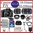Canon EOS Rebel T1i (500d) SLR Digital Camera Kit with Canon 18-55mm Lens & Canon 55-250mm Is Lens + SSE Huge 32GB Lens Accessories Package