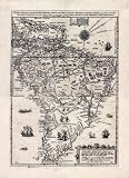 Reproduction of a 1606 Map of South America & the Caribbean by Levinus Hulsius