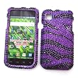 Samsung Galaxy S 4G T959V & Vibrant T959 (T-Mobile) Snap-on Protector Hard Case Rhinestone Cover "Purple Wave" Design