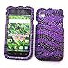 Samsung Galaxy S 4G T959V & Vibrant T959 (T-Mobile) Snap-on Protector Hard Case Rhinestone Cover "Purple Wave" Design