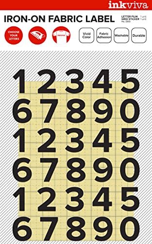 Iron on 3D Numbers Applique Package Half Inch (12mm) Matt Surface (Black)