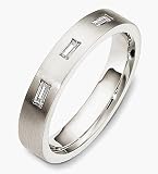 4mm 14 Karat White Gold 3 Diamond Wedding Band Ring