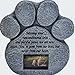 Paw Print Pet Memorial Stone - Features a Photo Frame and Sympathy Poem - Indoor Outdoor Dog or Cat for Garden Backyard Marker Grave Tombstone - Loss of Pet Gift