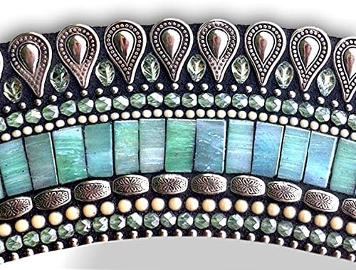 Hand Made Decorative Mosaic Tile Round "Seafoam Drop" Mirror 24" from Utopia Gallery