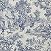 Victoria Park Toile Tailored Valence Window Curtain, Blue