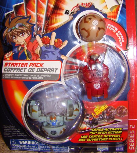 Childrens Toyshop  Toys : Bakugan Battle Brawlers Starter Pack ~ Series 2 ~ Tan Mystery Marble, Red Mantris, Grey Fear Ripper