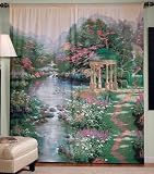 Thomas Kinkade Garden of Prayer Window Art Curtain