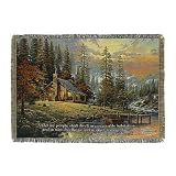Review Manual Woodworkers  / Thomas Kinkade Peaceful Retreat with Bible Verse Throw