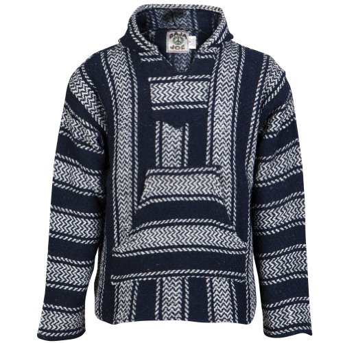 Baja Joe - Navy Stripe Woven Baja Hoodie