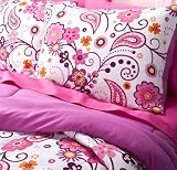 Xhilaration Pink Floral Paisley Comforter & Sham Set Twin Bed Cover