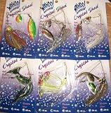 6 Crystal Shad Spinnerbaits prism blades, ball bearing swivels NIP!