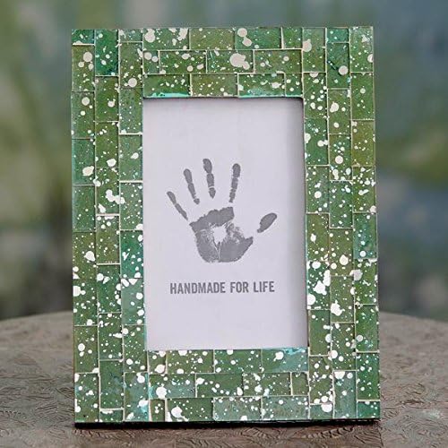 Handcrafted Glass Mosaic 'Moradabad Meadows' 4 x 6 Photo Frame (India)